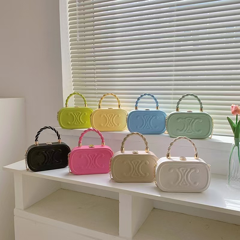 2025 Новый модный летний мешок, простая женская сумка, сумка через плечо, текстурированная коробка, популярная сумка с цепочкой