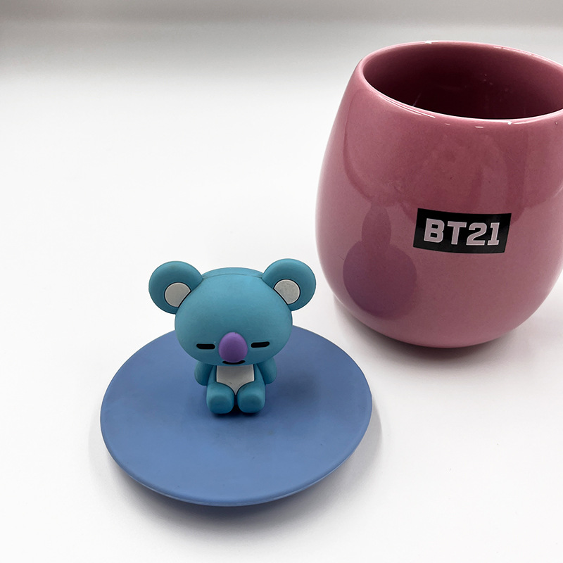 Customized Food-Grade Silicone Cartoon Cup Lid Dust-Proof Round Lid High Temperature Resistant Universal Cup Ceramic Glass Mug Lid
