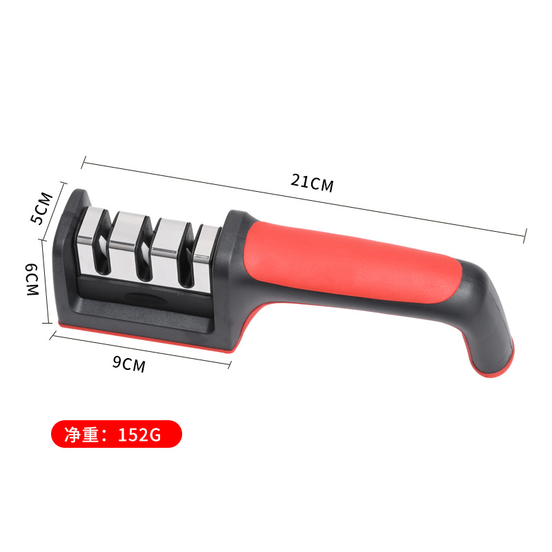 New red and black knife sharpener kitchen multifunctional knife sharpener hand-held fast sharpening stone household knife sharpener