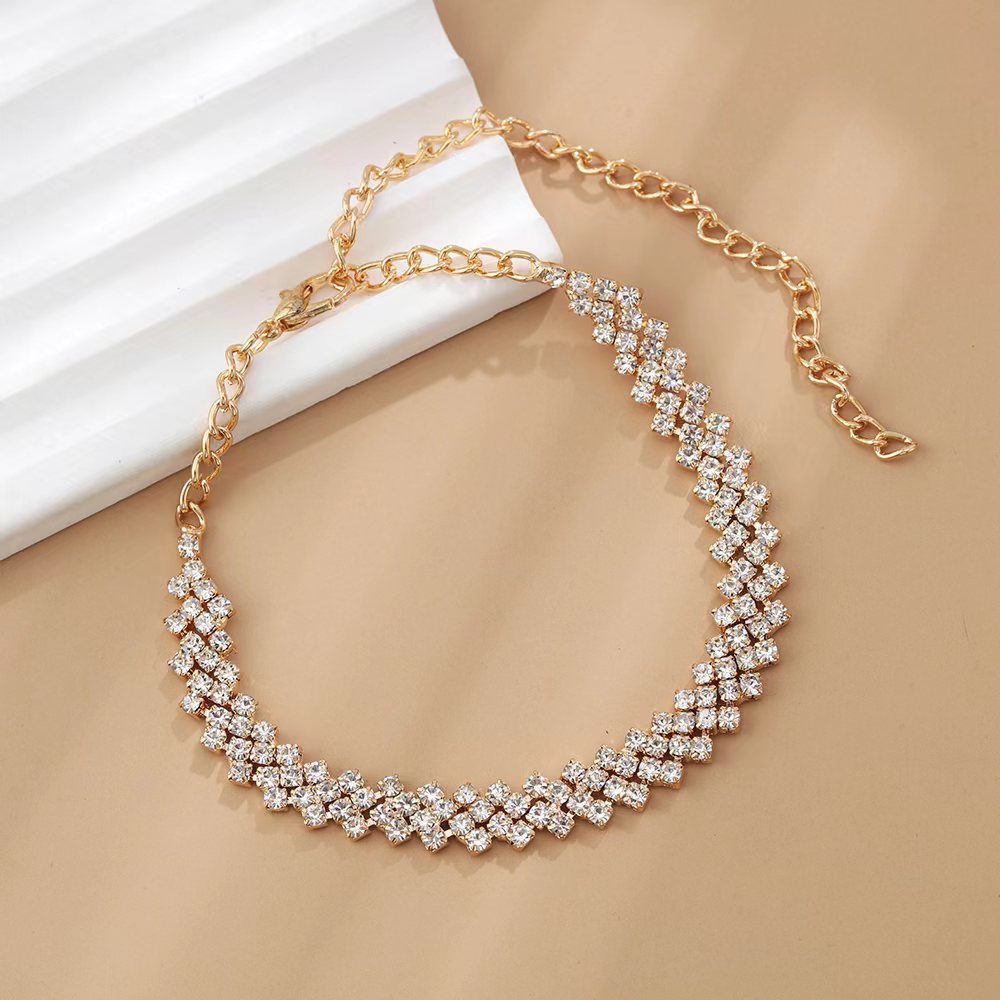Cross-border personality irregular diamond Diamond Gypsy anklet wholesale 2022 golden anklet rhinestone Beach