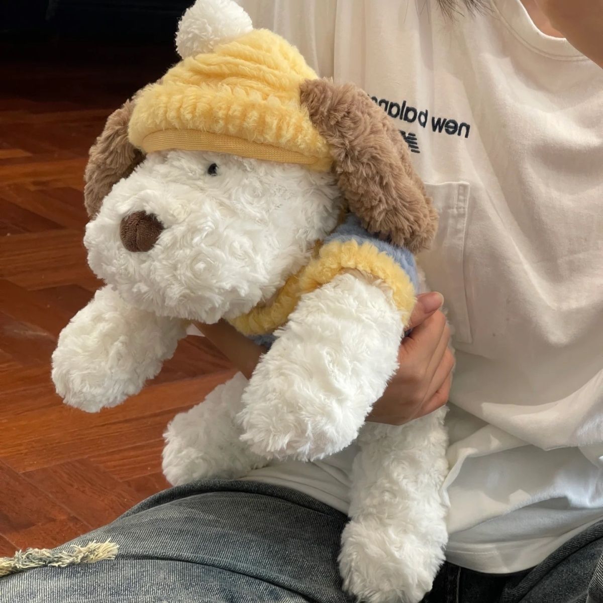 Милая лежащая собака Плюшевая игрушка Настоящая супер мягкая милая кукла Комфортная кукла Подарок на день рождения для девочки