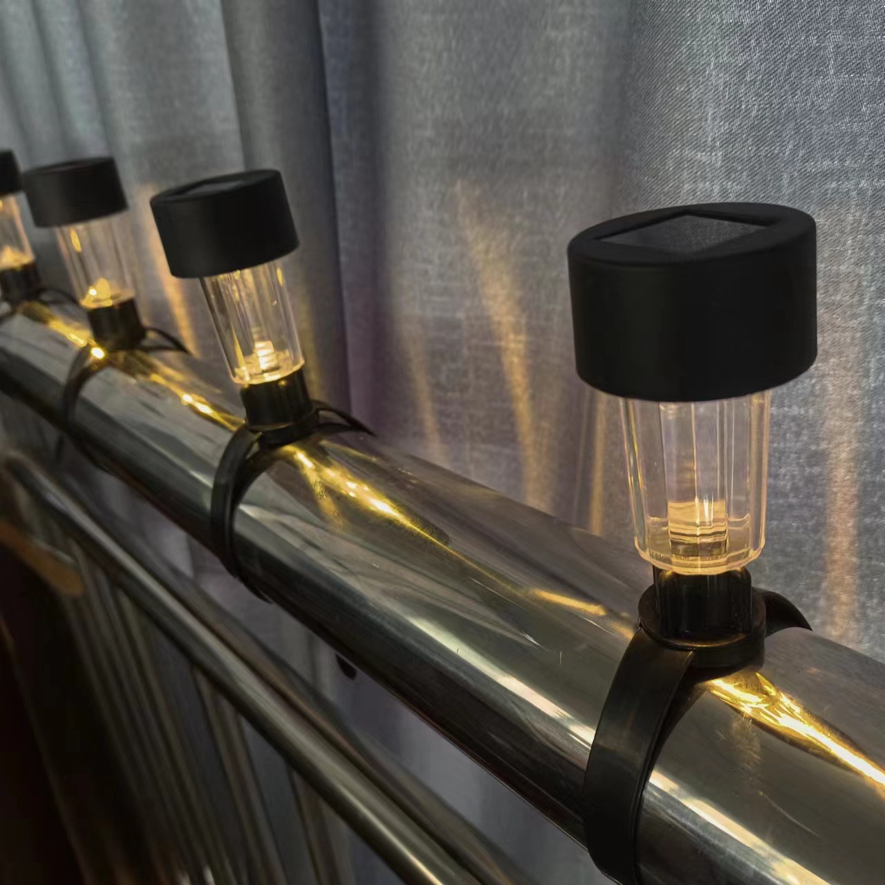 Cross-border new solar garden lights courtyard fence railing tie lights balcony waterproof decorative atmosphere lights