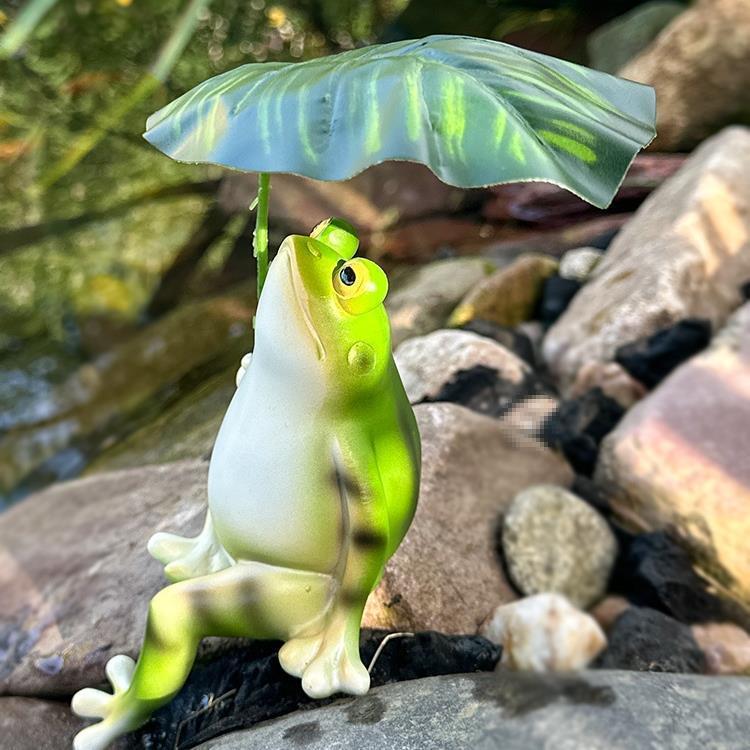Umbrella-Holding Frog for Shade, Balcony, Courtyard, Garden, Fish Tank Decoration, Creative Animal Landscaping Ornament Wholesale