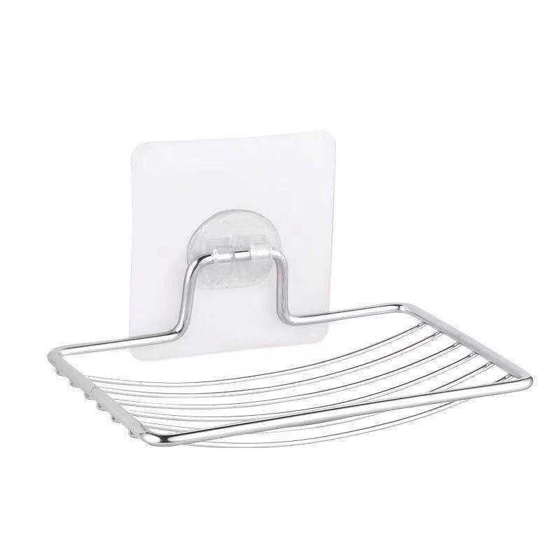 No-Drill Stainless Steel Soap Dish with Drainage, Soap Holder, Bathroom Wall-Mounted Storage Rack, Bathroom Mesh Rack, Bathroom Storage