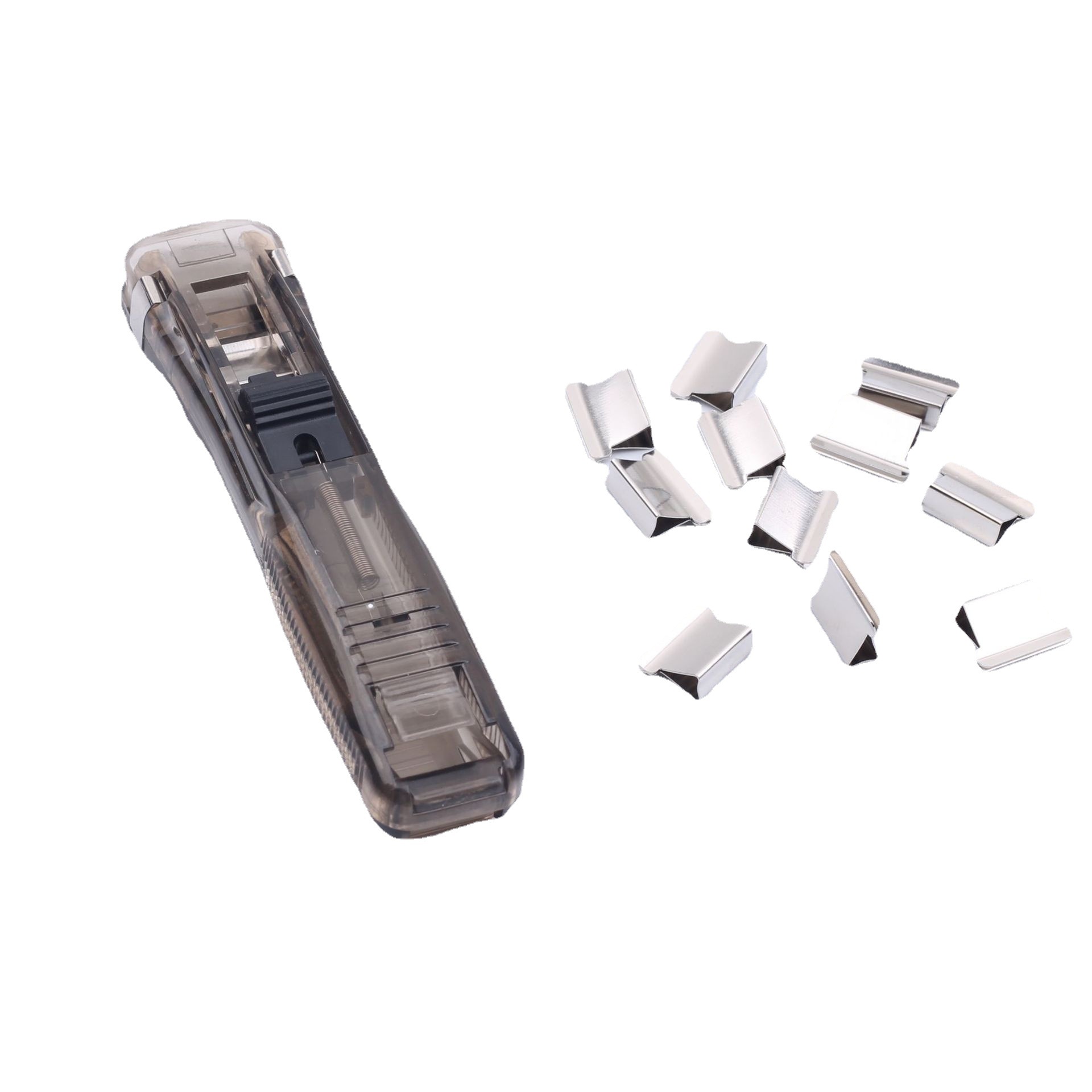 Factory wholesale office stationery medium push clip supplementary clip creative stapler needle-free reusable