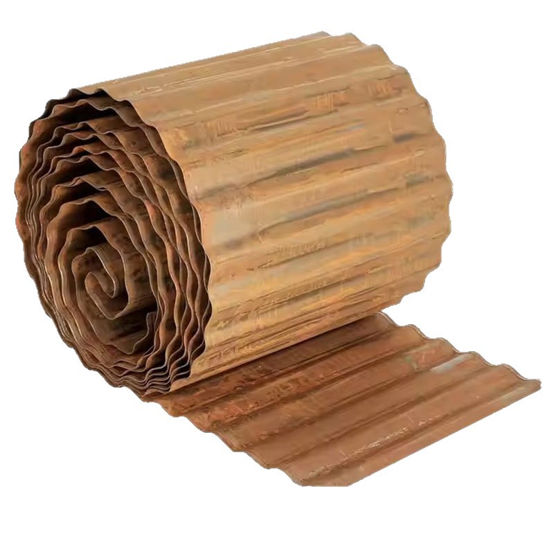 Weather-Resistant Steel Wave Garden Edge Rusty Galvanized Sheet Landscape Lawn Edge Metal Garden Corrugated Edge