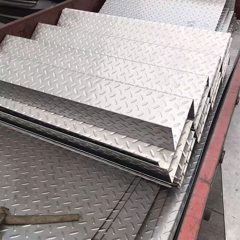 Wuxi 304 Stainless Steel Pattern Plate Embossed Anti-Skid Plate in Stock 201 Stair Plate Processing Bending and Punching on Demand