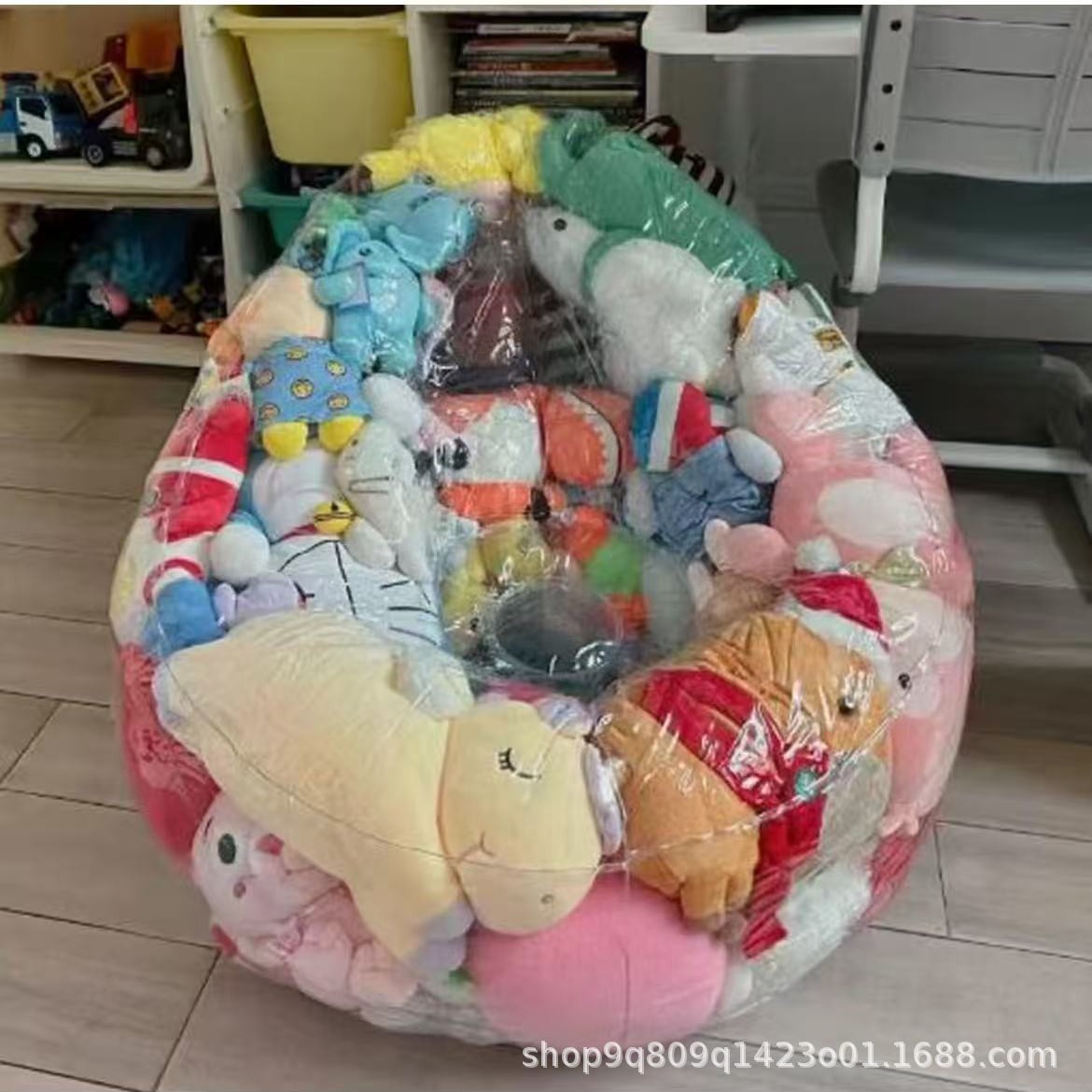 Cross-Border Transparent Sofa Doll Storage Non-Inflatable Doll Storage Bag Teddy Bear Storage Sofa Wholesale in Stock