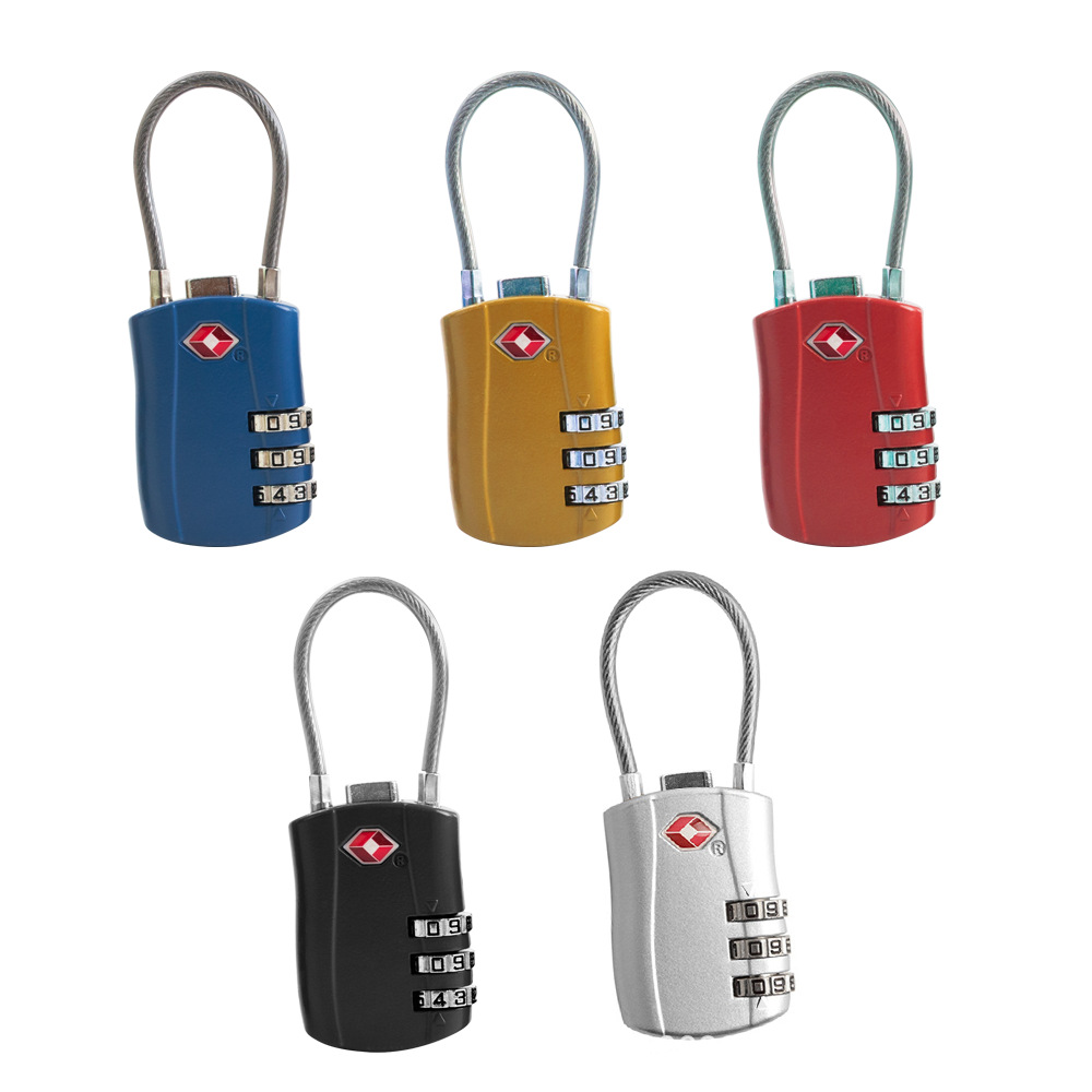 Hot Selling Customs Lock Wire Rope Small Padlock Overseas Travel Trolley Luggage Lock Cross-Border 02St Password Lock