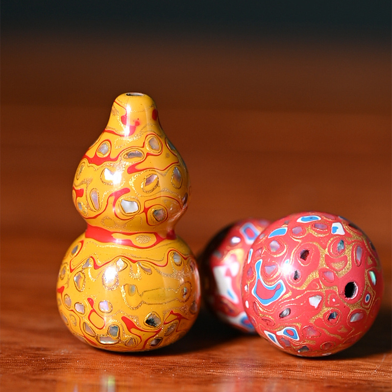 Manufacturer Wholesale Lacquered Black Sandalwood Gourd 3.0 Size Accessories DIY Pendant Neck Hanging with Antique Mobile Phone Chain Jewelry