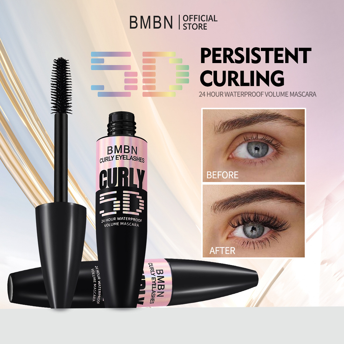 Cross-Border Makeup Bmbn Mascara, Plump, Curling, Long, Thick, Waterproof, Non-Smudged, Long-Lasting 4D Eyelashes B6877