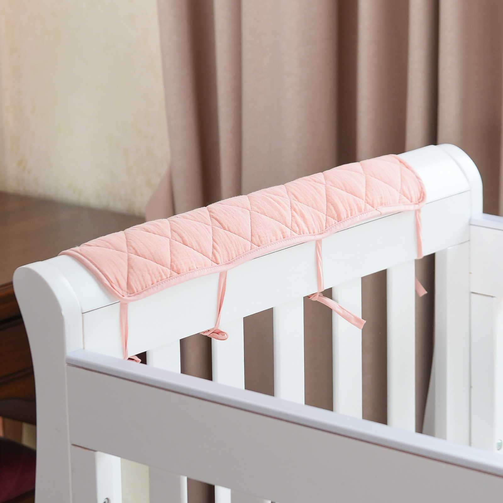 Cross-border Double-sided Crepe Crib Fence Soft Bag Anti-collision Bed Cover Pure Cotton Soft Anti-bite Protective Strip Children