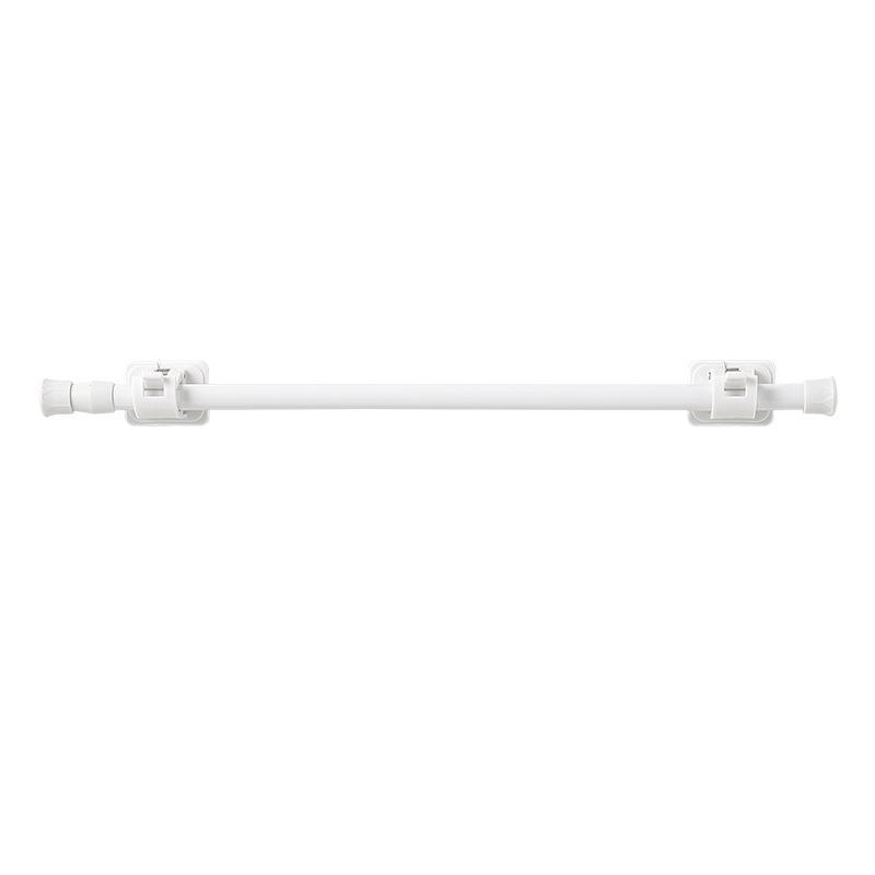 White paint punch-free curtain telescopic rod kitchen sewer shoe cabinet layered Rod bathroom curtain rod clip hook support frame