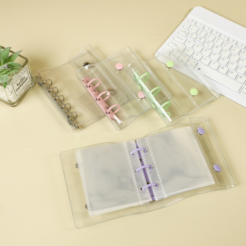 Transparent Pvc Card Album Polaroid Photo Album Loose-Leaf Double Buckle A8 Mini 3-Hole Celebrity 3inch Single-Slot Small Card Storage Album