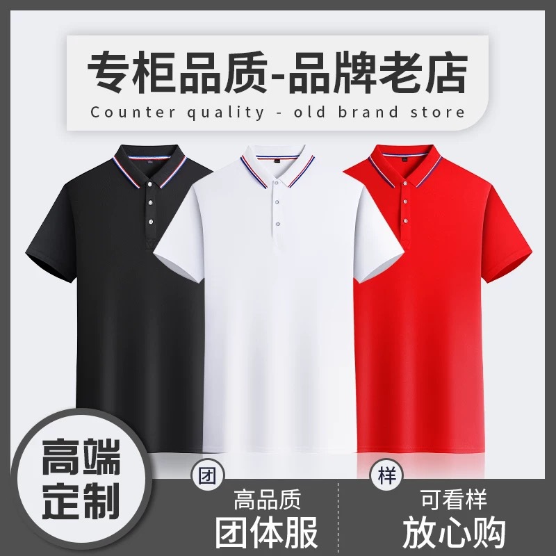 Polo Shirt Custom Lapel Work Clothes Cultural Shirt Corporate Short Ice Silk T-Shirt Advertising Logo Printing Embroider Wholesale