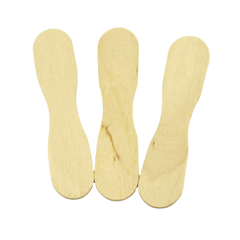 Disposable Dessert Ice Cream Long-Handled Wooden Spoon Cake Fruit Salad Stick Cold Drink Spoon Wooden