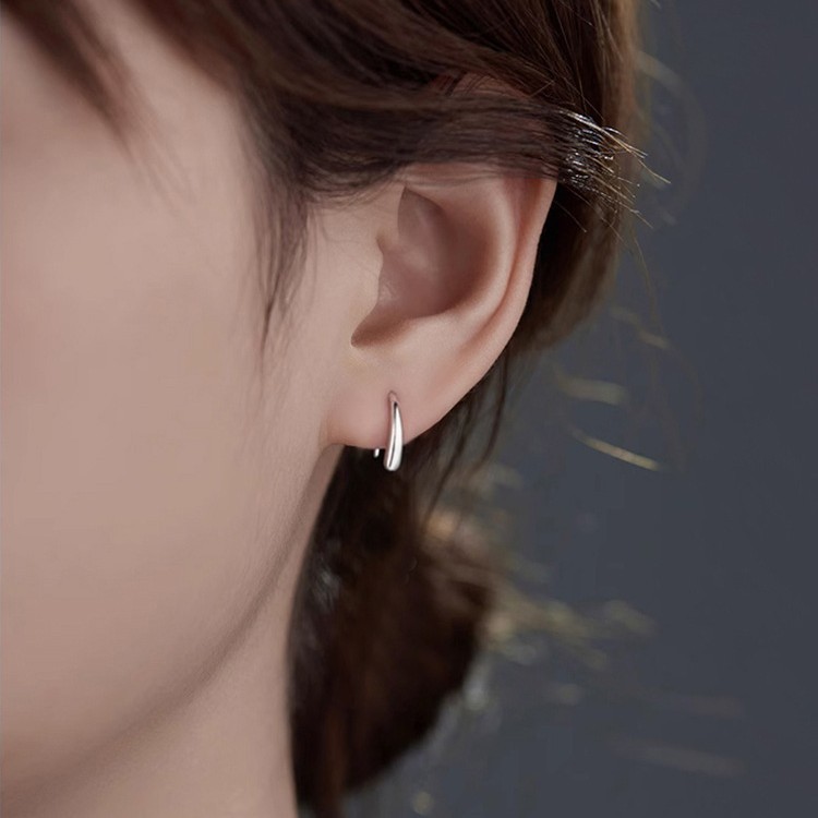 Water Drop Ear Hook Women's Summer New Niche High-end Sense Earrings Cold Wind Simple All-match Ear Jewelry 2025 New