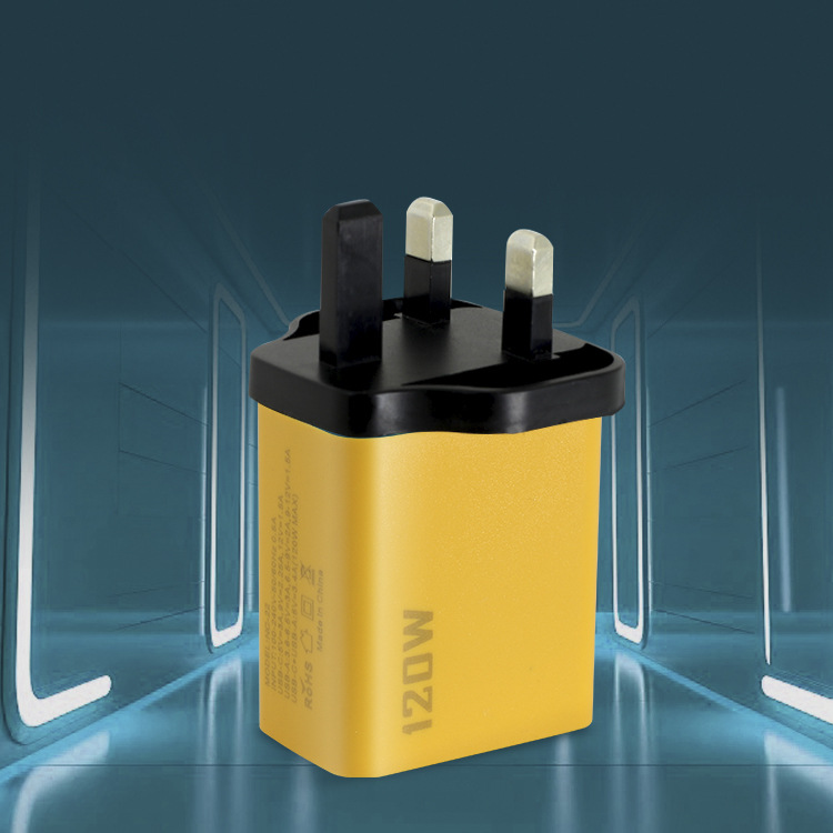 120W Dual Pd+ Dual USB Charger Suitable for Apple 15 Huawei Mobile Phone Dual Typec Smart Fast Charging Charging Head