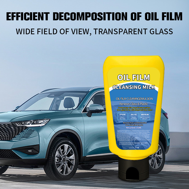 Oil Film Cleaning Milk Car Window Front Windshield Powerful Stain Removal Oil Film Cleaning Milk Anti-Fog Cleaner
