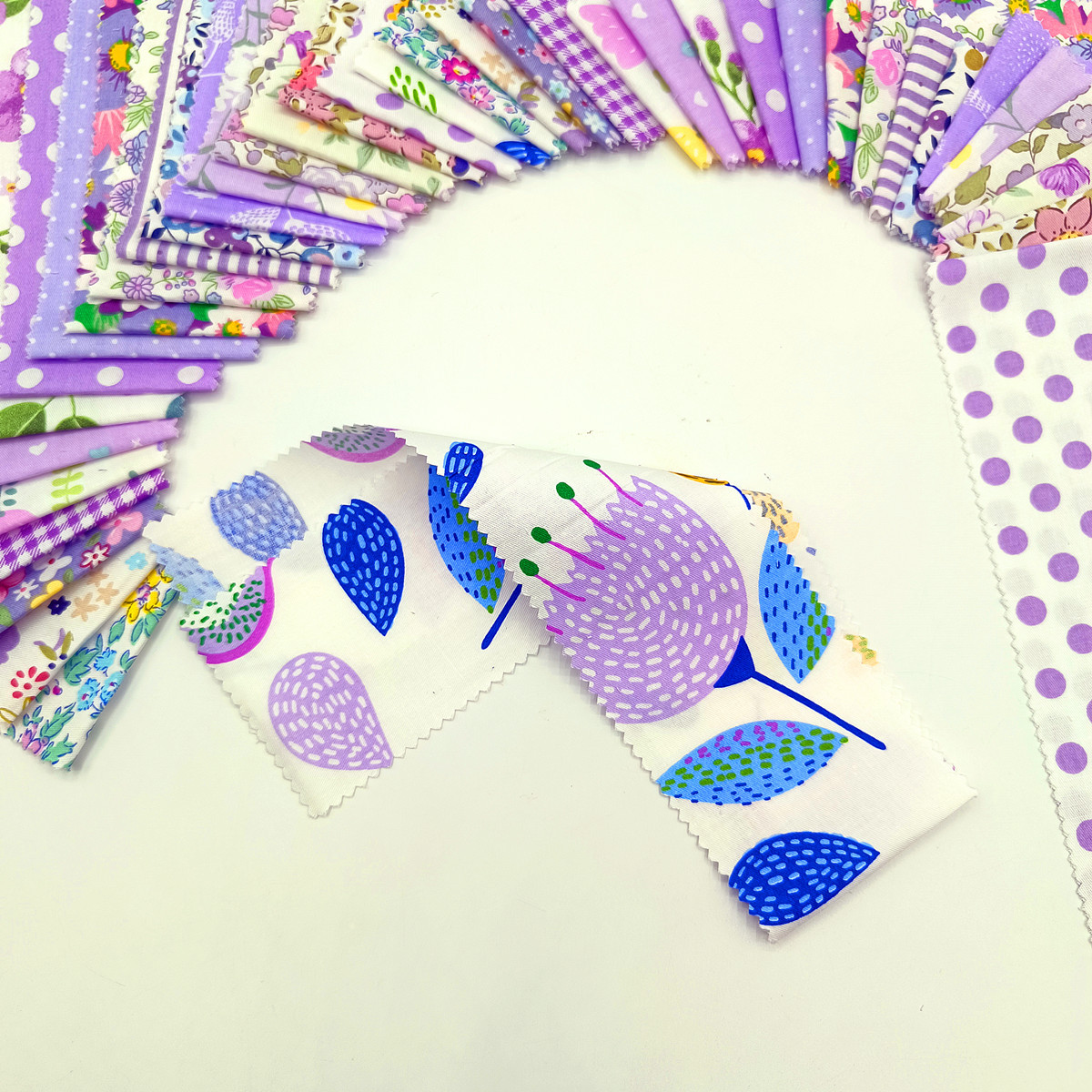 40 Pieces of Purple Cross-Border Export Quilted Patchwork Strips Quilt Strips Material Package