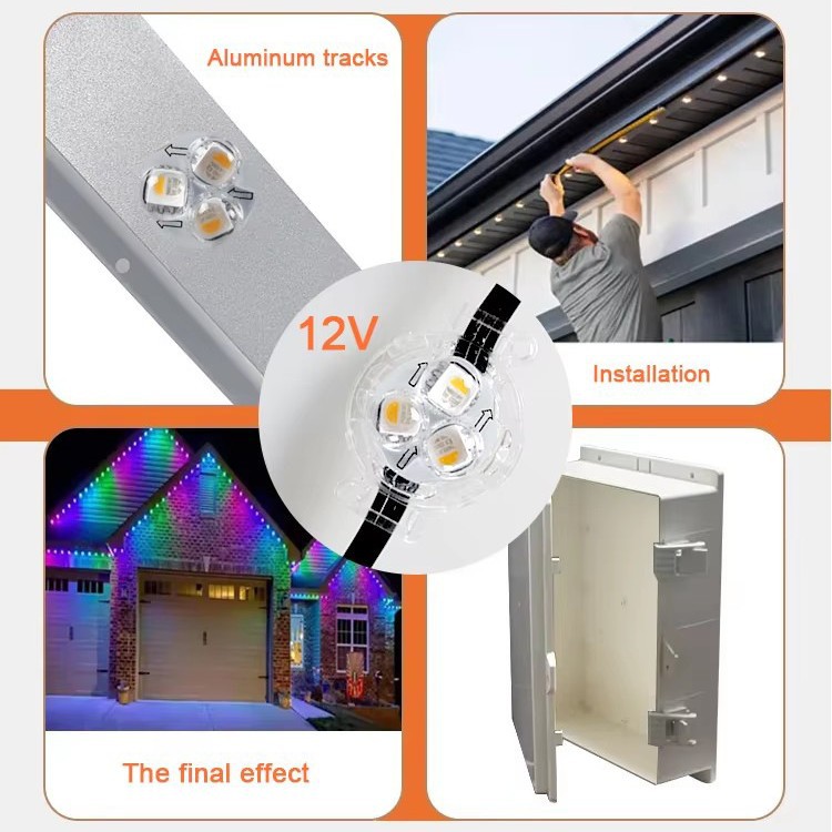 Ledpixel Cross-Border Eaves Light 3 cm 512 Point Light Source Rgbw Christmas Decoration Colorful Marquee String