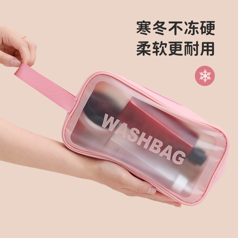 Waterproof PVC Cosmetic Bag Large Capacity Cosmetic Storage Bag Simple Portable Travel Transparent Toiletry Bag Factory