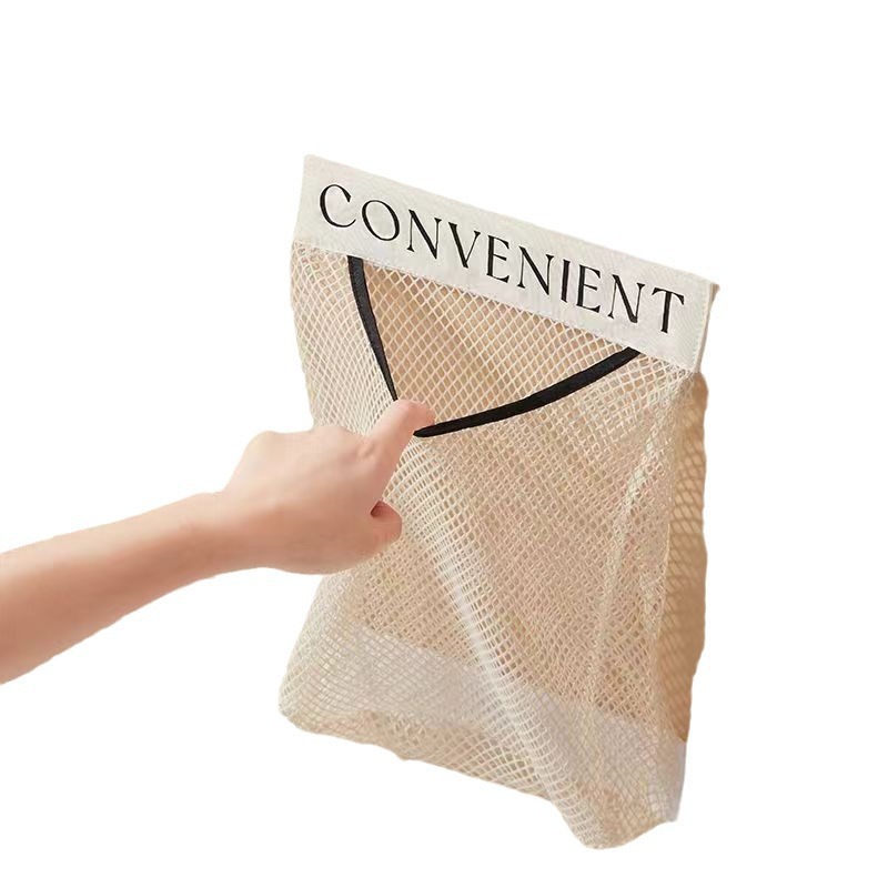 Kitchen Garbage Bag Storage Bag Velcro Mesh Bag Simple Household Sundries Net Bag Garbage Bag Wall Hanging Storage Bag