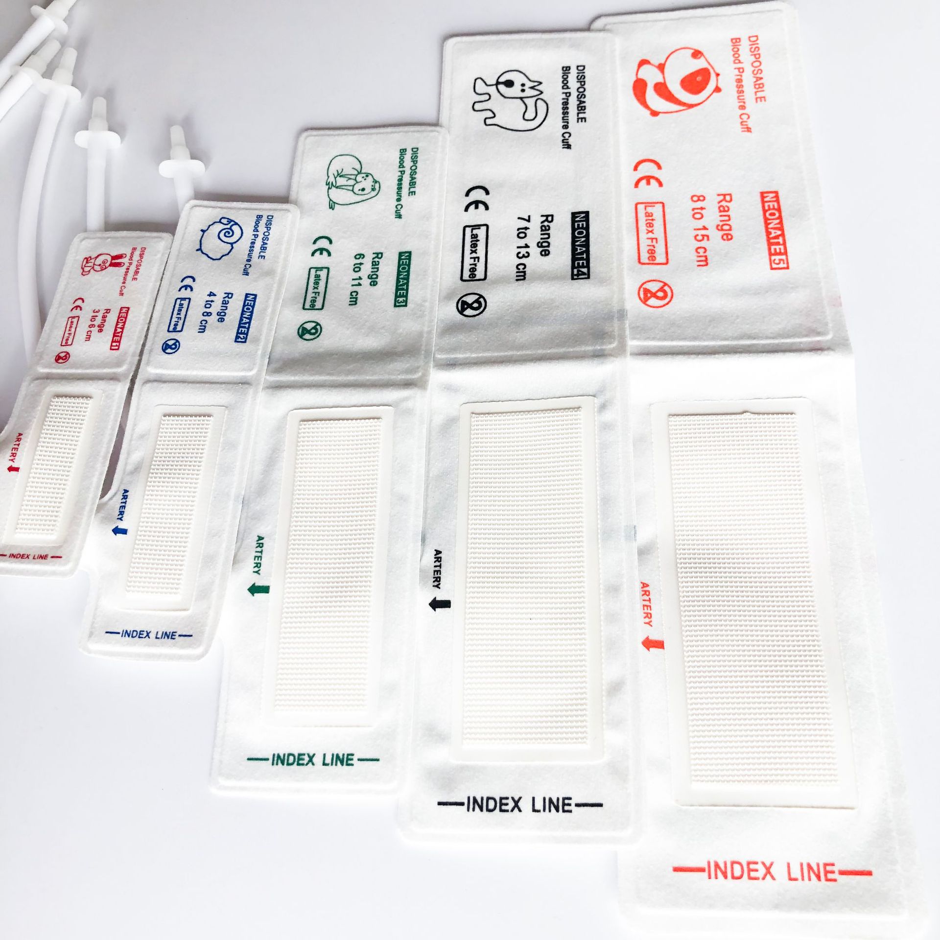 Animal Monitor Blood Pressure Cuff Animal Disposable White Non-Woven Fabric Monitoring Single Tube Cuff