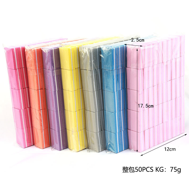 Color small square double-sided mini nail file nail sponge high elastic tofu block color square sponge repair file