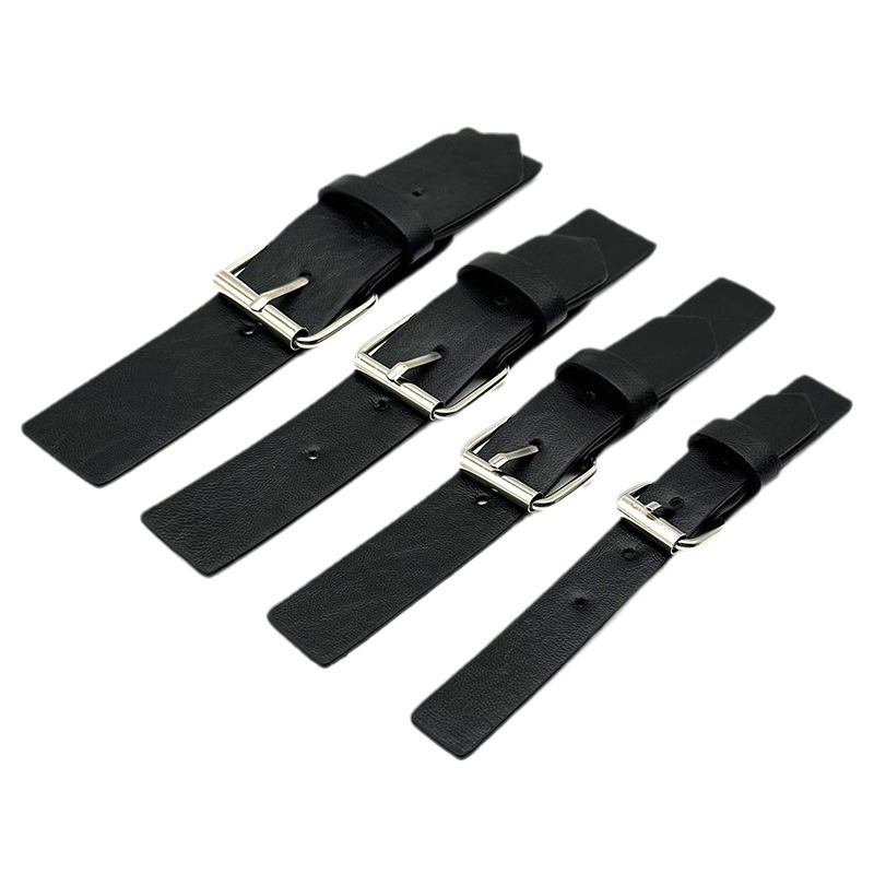 Leather Head Buckle Half Belt Pu Leather Metal Buckle Leather Tab Sweater Windbreaker Coat Collar Decorative Belt Buckle