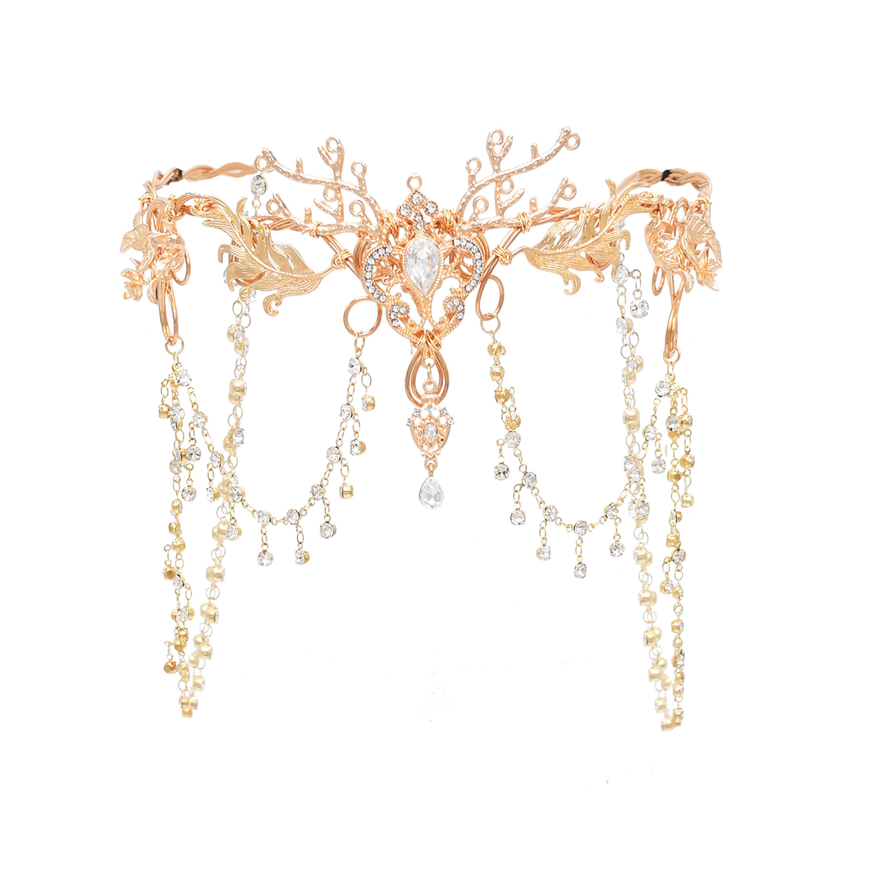 Kashgar Travel Headwear Alien Style Antique Style Tassel Flower Headwear Eyebrow Pendant Hair Ornament Western Region Dancer Portrait