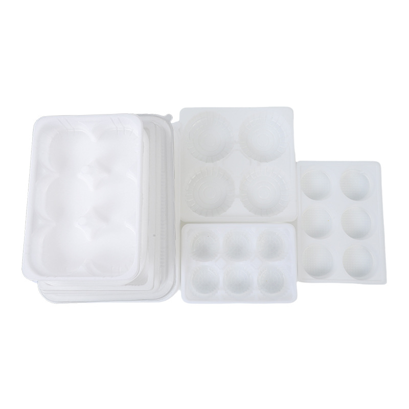 Customized 6 Pieces and 4 Pieces of Green Dumplings Packaged Disposable Tray Quick-Frozen Food Blister Inner Tray Pp Material Plastic Tray