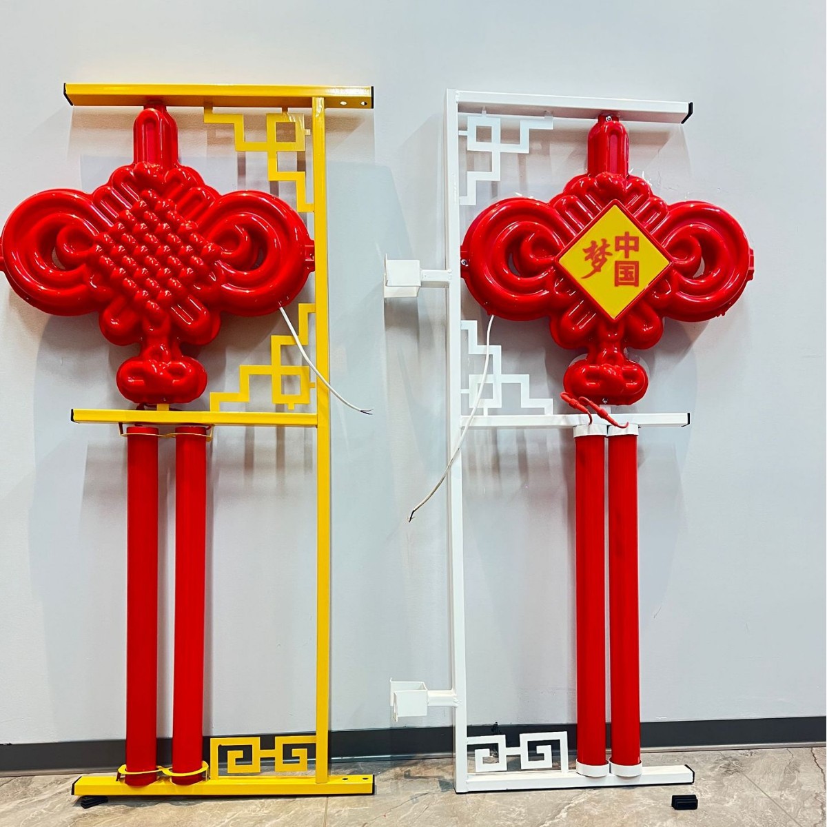 Wholesale Street Lamp Chinese Knot Street Lamp Pole Outdoor Road Solar Double-Sided Luminous Led Chinese Knot Decorative Lamp