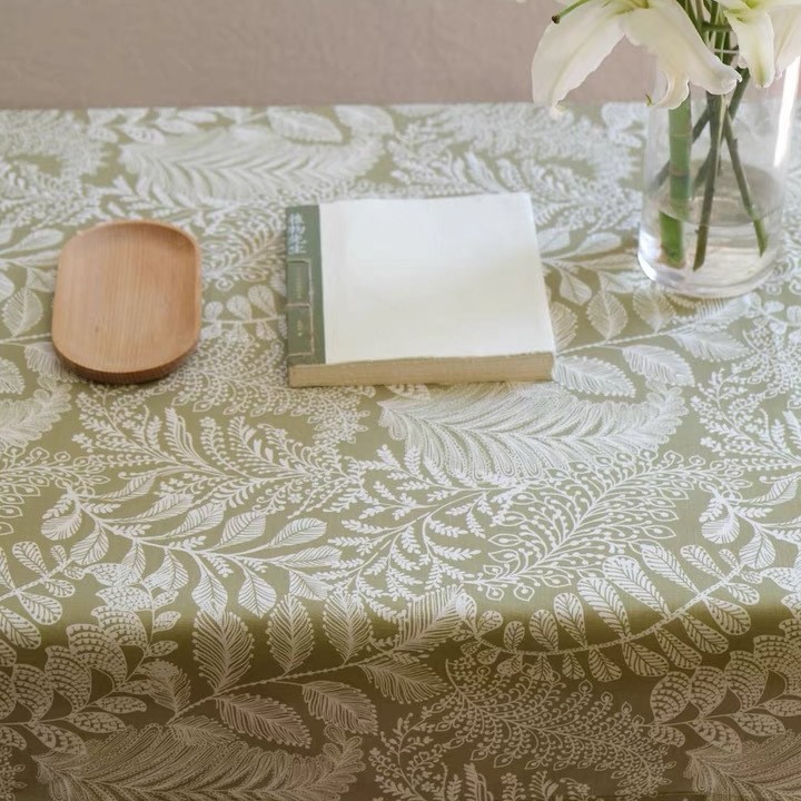 Spring stay here bamboo linen printed cloth tablecloth curtain Net red product 2022 new cotton linen fabric rural country