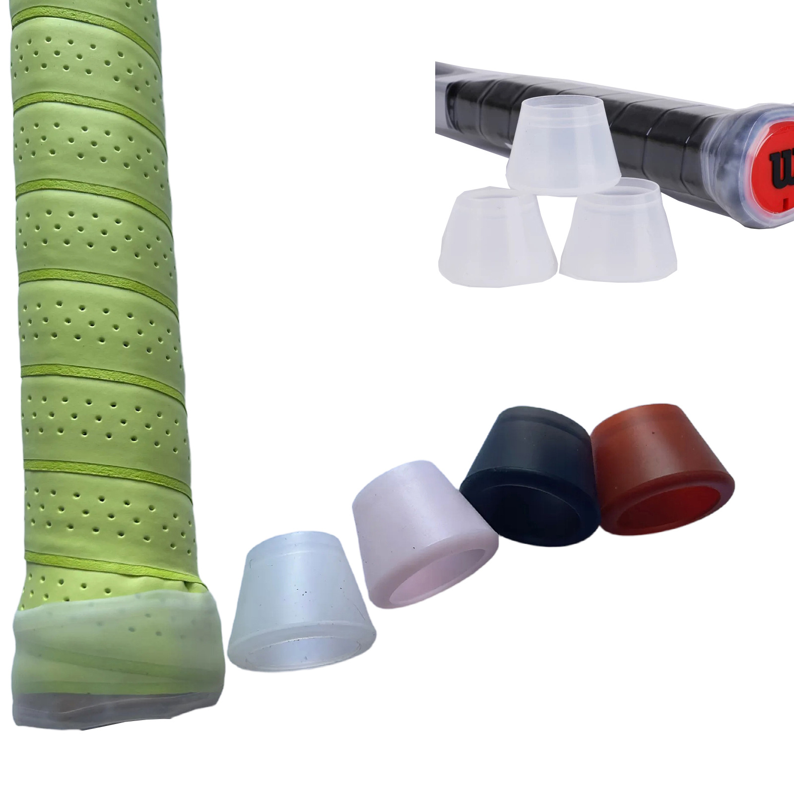 Защитный чехол для теннисной ракетки из силикона, амортизирующий, защитный, с утолщенной ручкой