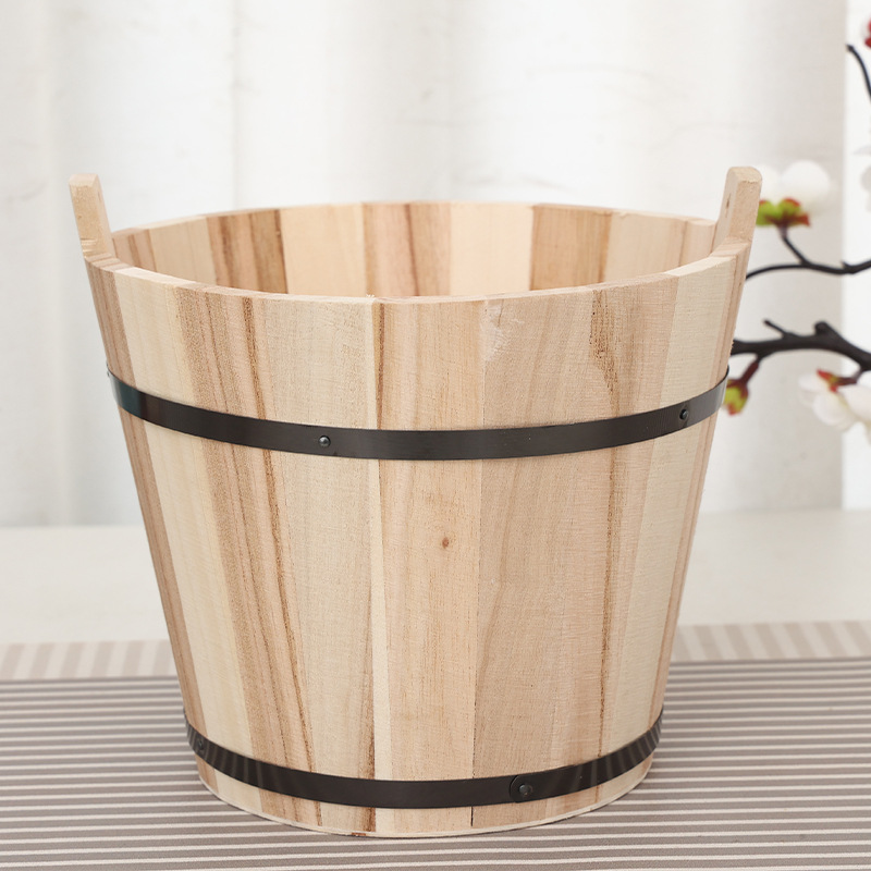 Маленькое деревянное ведерко для детей, игрушечное ведерко для пляжа, круглое открытое ведерко для аромотерапии, ведерко для ночного рынка