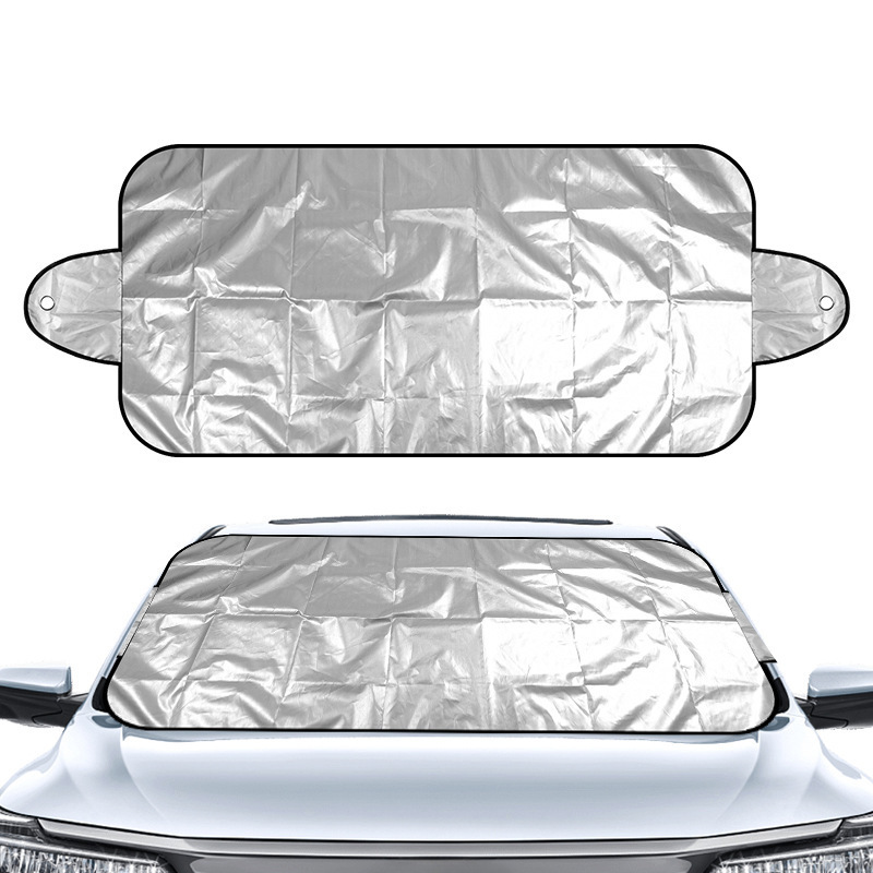 Car Sunshade Sunshade Front Windshield Double-Sided Black Silver Cloth Insulated Portable Sunshade
