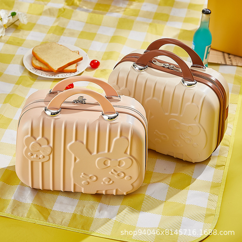 Кейс для макияжа Bunny 14 дюймов, чемодан для подружки невесты, мультяшная сумка для хранения, без сейфа для пароля