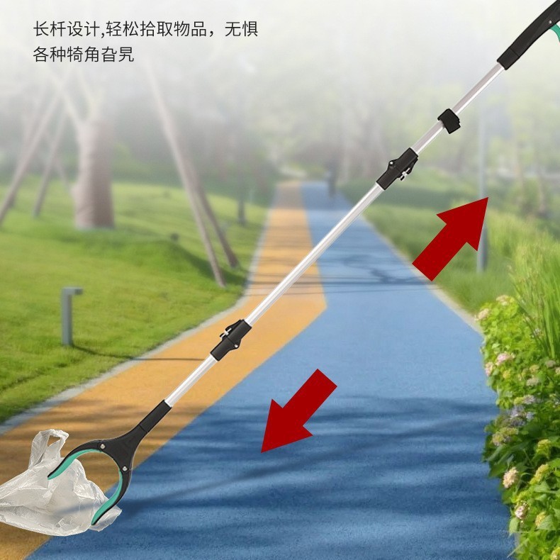 Cross-Border Special Supply of Extended Foldable Garbage Clips, Aluminum Alloy Sanitary Tongs, Sanitation Pickers, Garbage Clips, Tools, Pickers