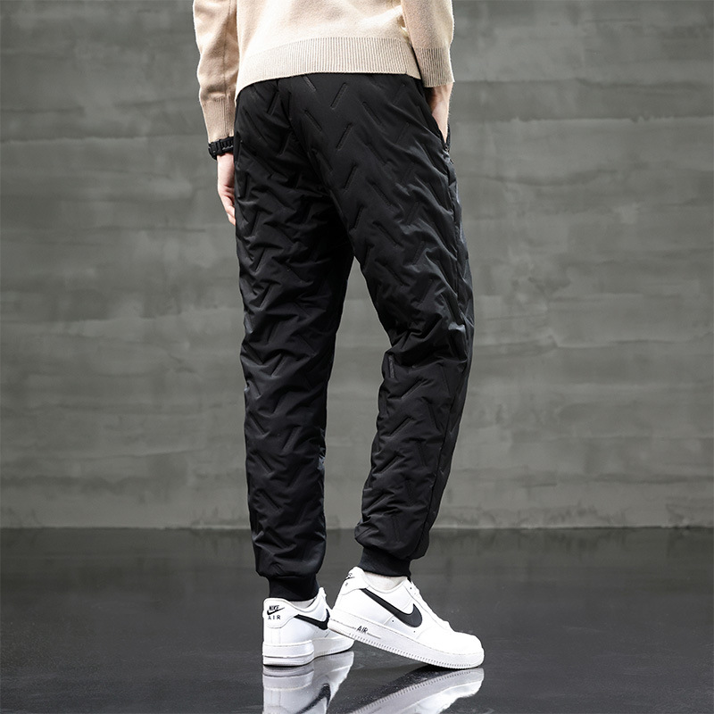 Men's Fleece-Lined Pants Winter Thick Cotton Pants Outdoor Jogger Casual Long Pants Windproof Oversized Warm Fleece Pants