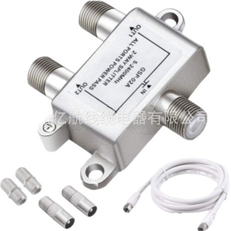 Direct Sale of 2 Power Splitters + 1 Dual British Tv Cable + 3 Dual-Pass + 2 Adapters + 2 Small Screw Sets