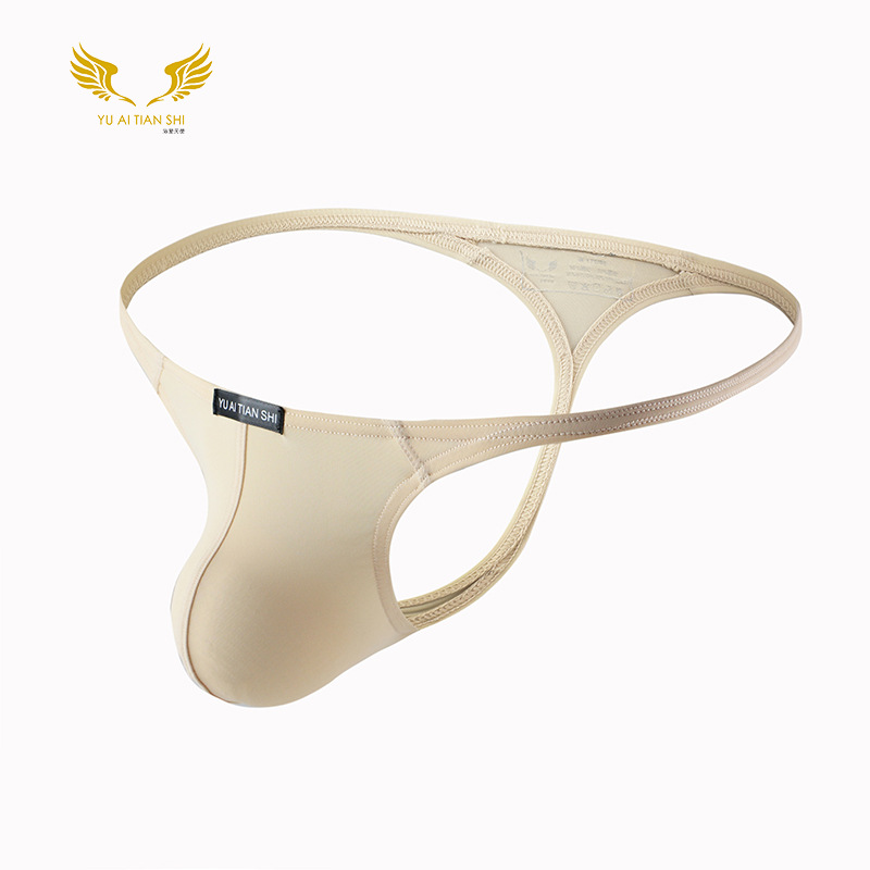 Factory Direct Supply of Men's Underwear Nylon Sexy Low-Waist Gay Single T-Pants Cross-Border Export Large Size Thong for Men