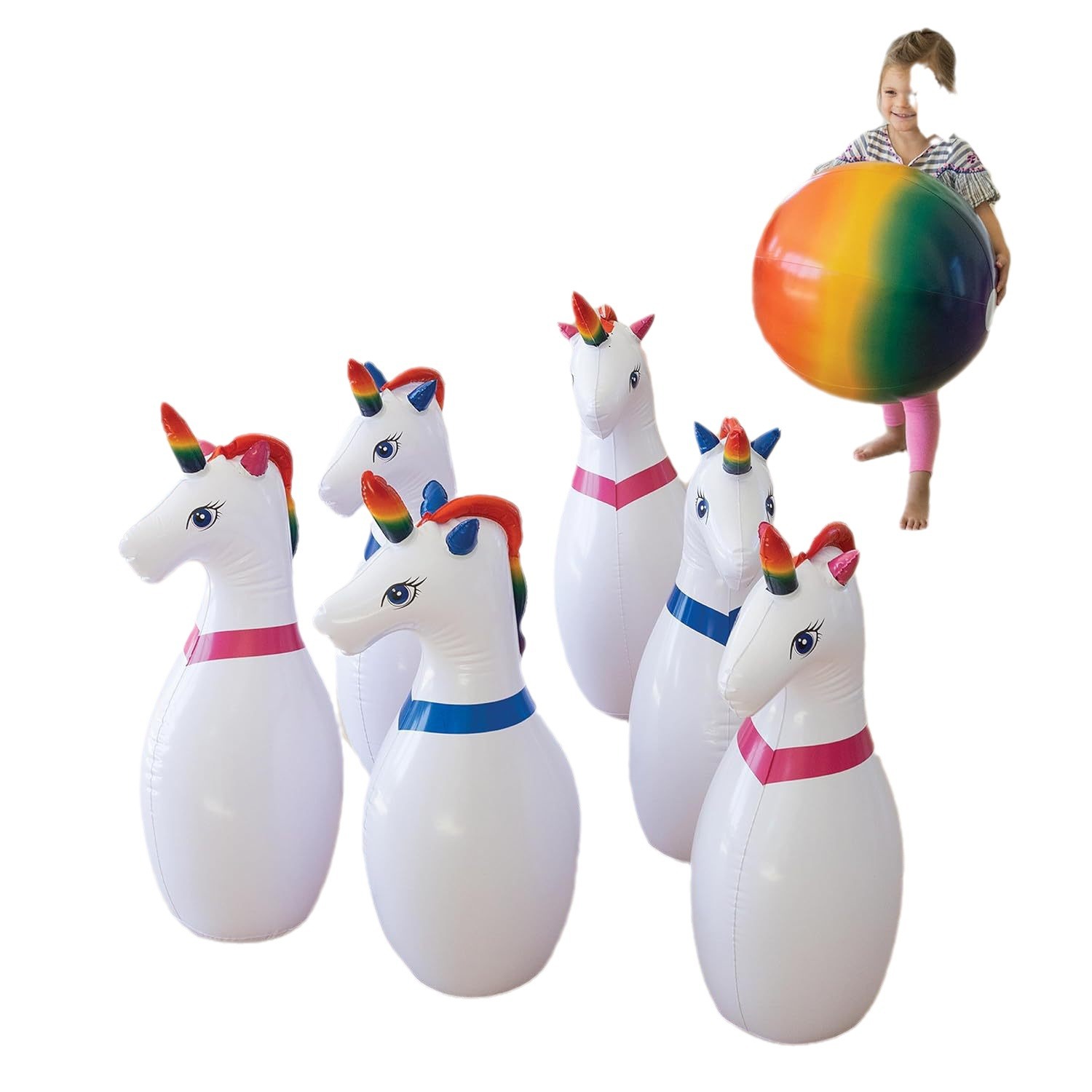 Factory Custom Inflatable Pvc Large Bowling Set Children Outdoor Unicorn Bowling Toy Tumbler