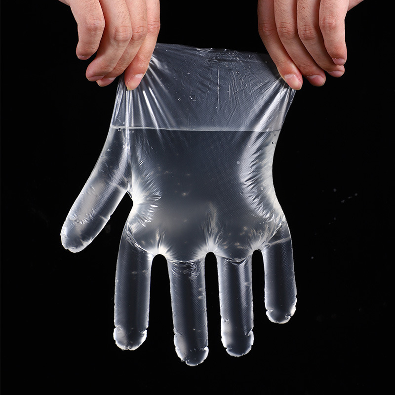Disposable gloves for food individually packed plastic transparent gloves film thickened PE gloves wholesale gloves