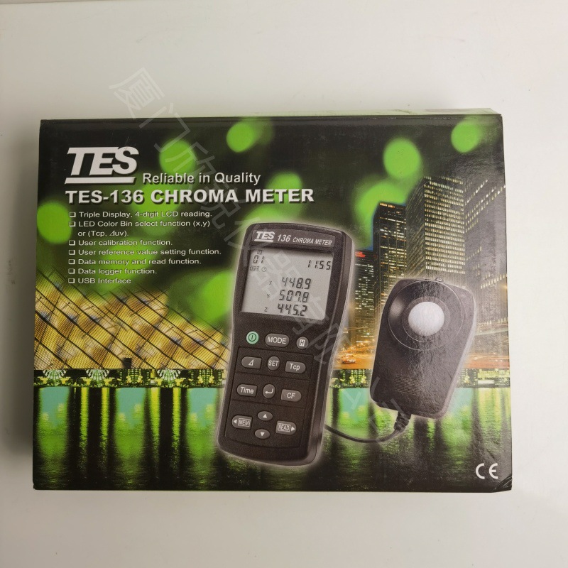 Tes-136 Color Temperature Illuminance Meter Taiwan Taishi Digital Color Temperature Color Difference Tester Color Temperature Illuminance Meter