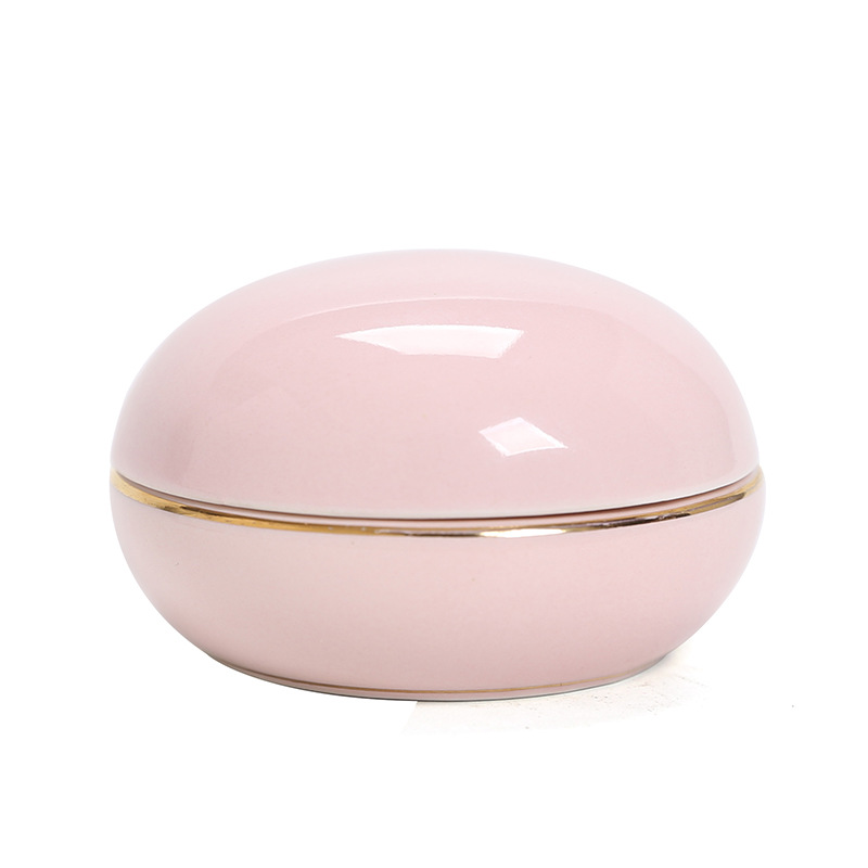 Ceramic Balm Jar Gold Fragrant Powder Container Thread Rotating Cover Powder Sealing Jar Hand Gift Printed LOGO