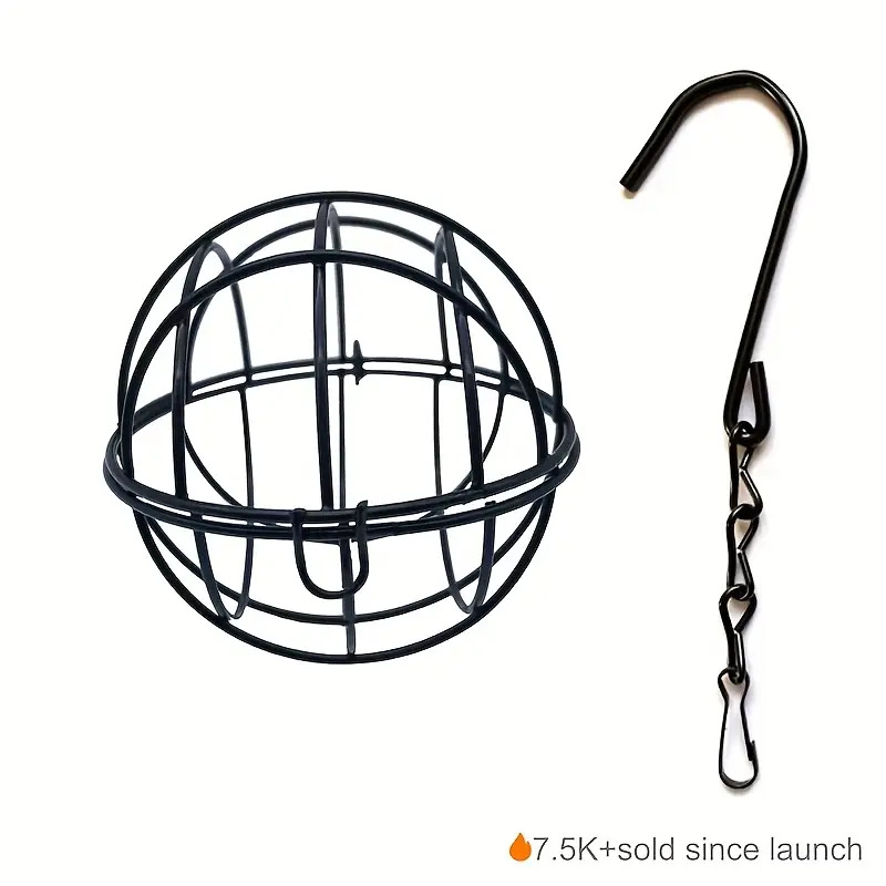 Outdoor Garden Hanging Wild Bird Feeder Iron Anti-Squirrel Cage Metal Spherical Gift Box Feeder