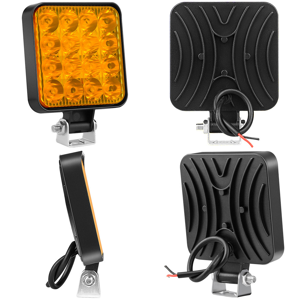 DXZ car LED work light 12v mini plastic square 16 light 48W driving assist light modified headlight