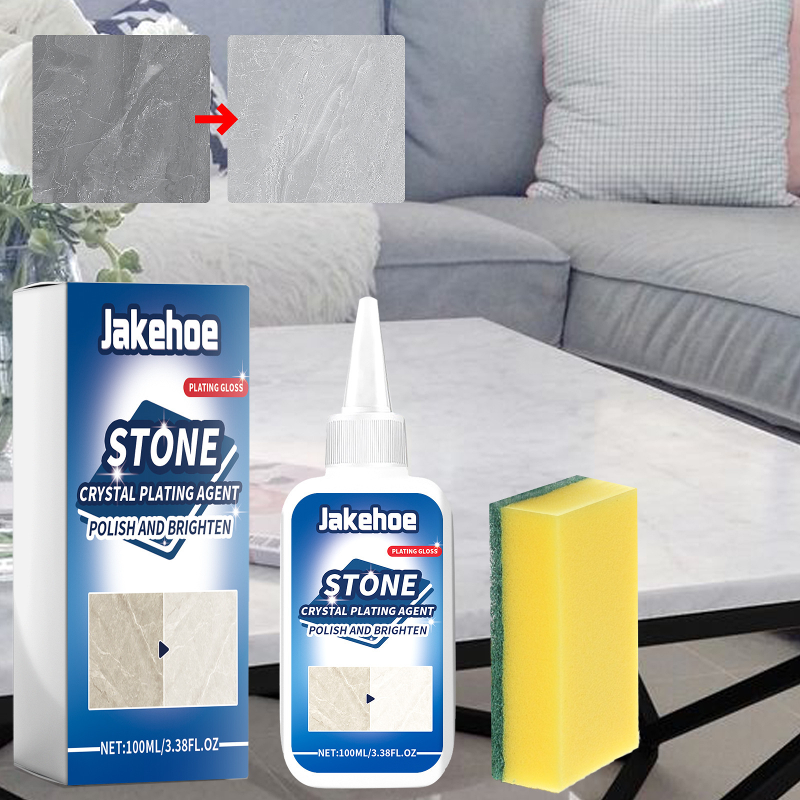 Jakehoe каменный кристаллический состав для плитки, уход за мраморными поверхностями, освежающий и очищающий агент