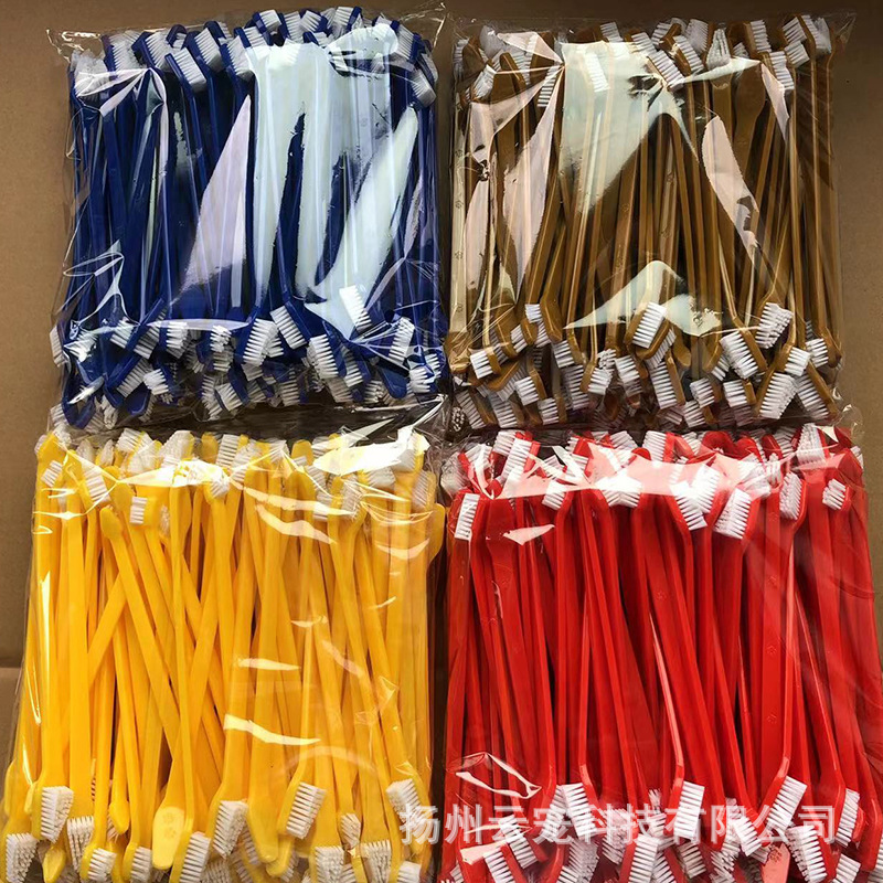Pet Toothbrush Pet Long Handle Double Head Toothbrush Dog Oral Cleaning Care Soft Bristle Toothbrush Spot Wholesale Discount
